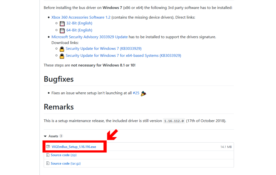 Joy-Con pour Windows - Selectionnez le fichier nommé ViGEmBUS_Setp_1.16.116.exe